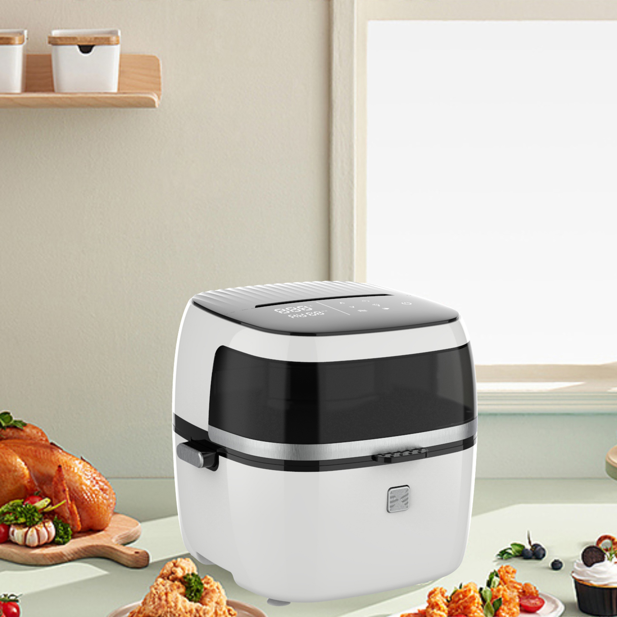 2022 TOP TOUT PANEEL verstelbare temperatuur elektrische luchtfriteuter kookmachine yyzg-650a